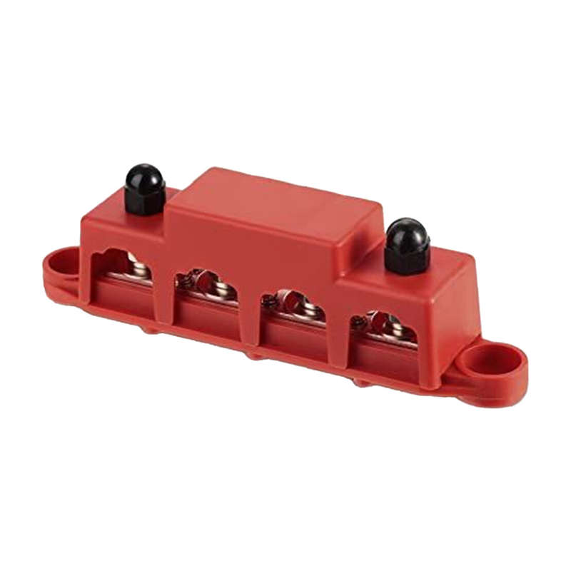 48V 250A 4-Post Busbar Bus Bar Power Distribution Block W/ Cover 3/8" New