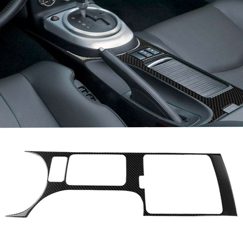 Carbon Fiber Car Gear Shift Box Panel Cover Trim Bezel Fit For Nissan 350Z 06-09