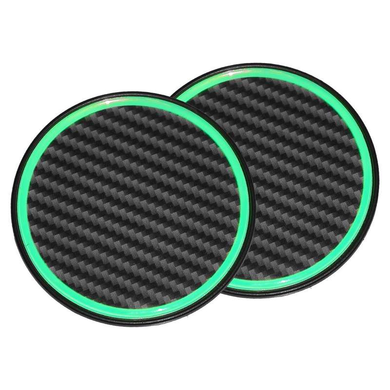 2x Glowing LED Car Cup Holder Night Light Pad Mat Drink Coaster Accessories