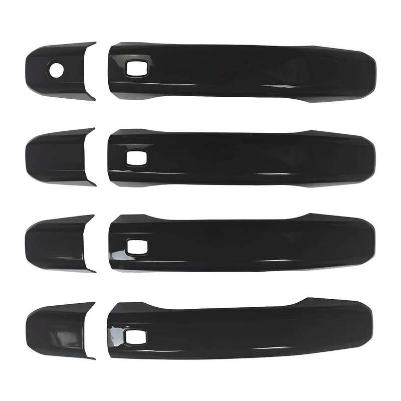 Gloss Black Side Door Handle Cover Trim Fit For Chevrolet Silverado GMC Sierra