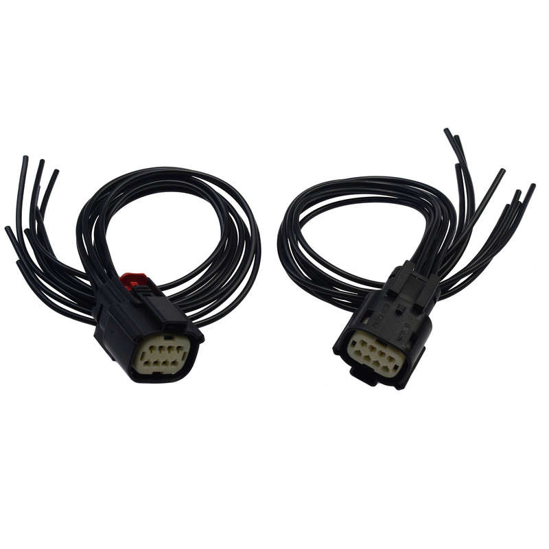 2PCS Headlight 6-Pin Wire 8Way Pigtail Connector For 2016-18 Chevrolet Silverado