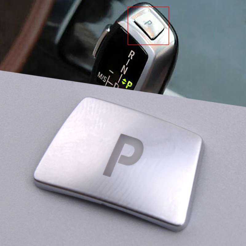 Silver Gear Shift Knob "P" Button Trim Fit For BMW 3 5 7 Series X3 X4 X5 X6