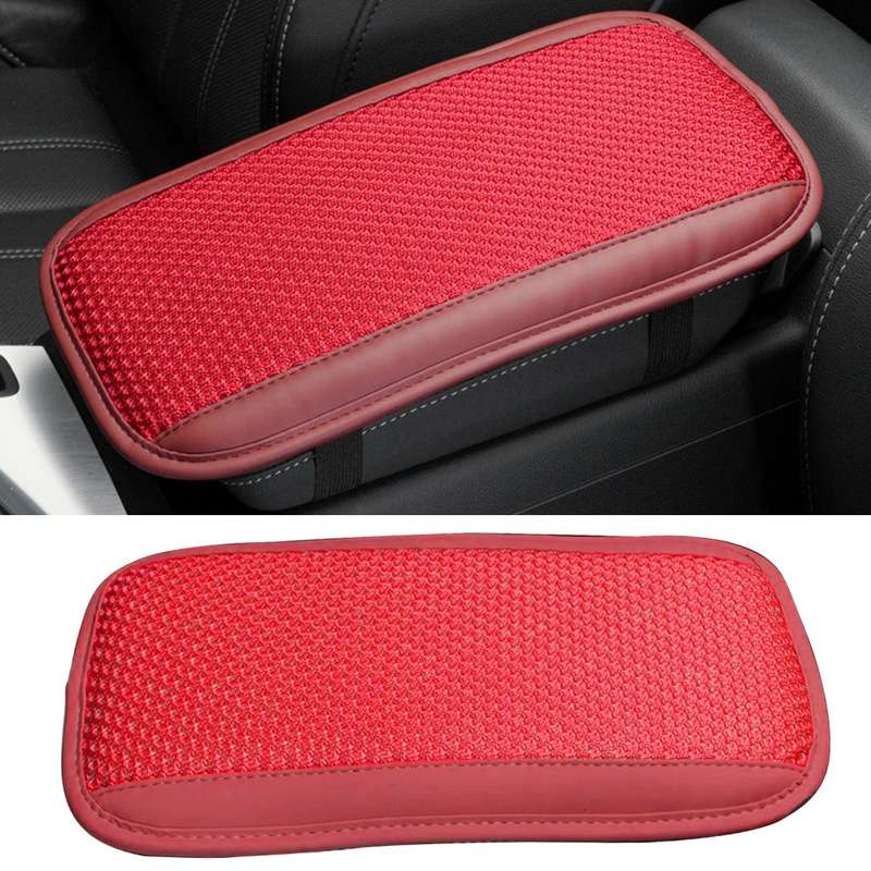 Car Armrest Pad Cover Center Box Cushion Mat Protector Pad Red