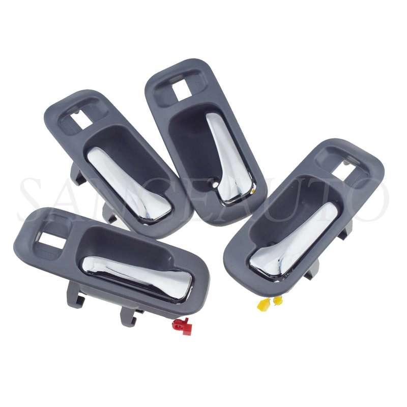 4PCS Inside Interior Door Handles Set Grey Gray CHROME for 1997-2001 Honda CRV