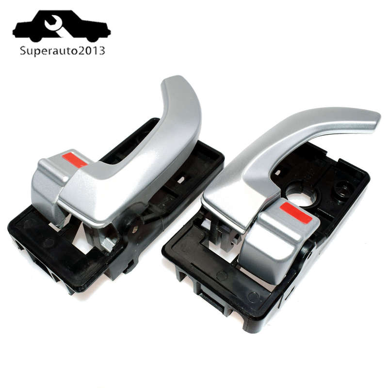 2PCS Silver Inside Door Handle Left & Right Side For 2005-09 Hyundai Tucson New