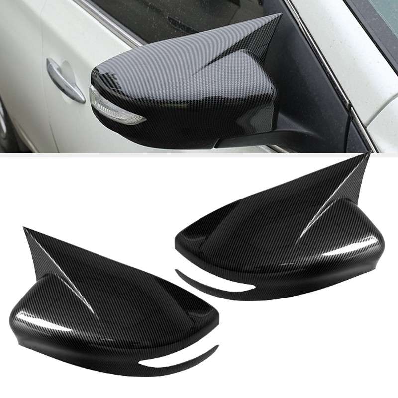 Carbon Style Ox Horn Rearview Mirror Covers Trim Fit for Nissan Maxima 2016-2019