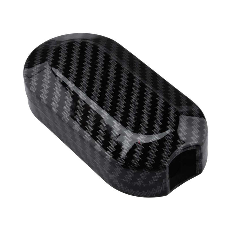 Carbon Fiber Style 3 Button Remote Key Cover Case Fit For Fiat 500 Black