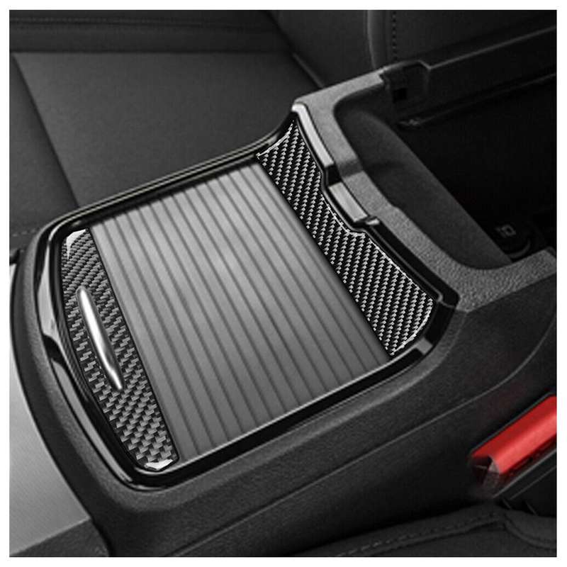 Carbon Fiber Console Cupholder Pull Cover Trim Fit For Chrysler 300 2015-2022