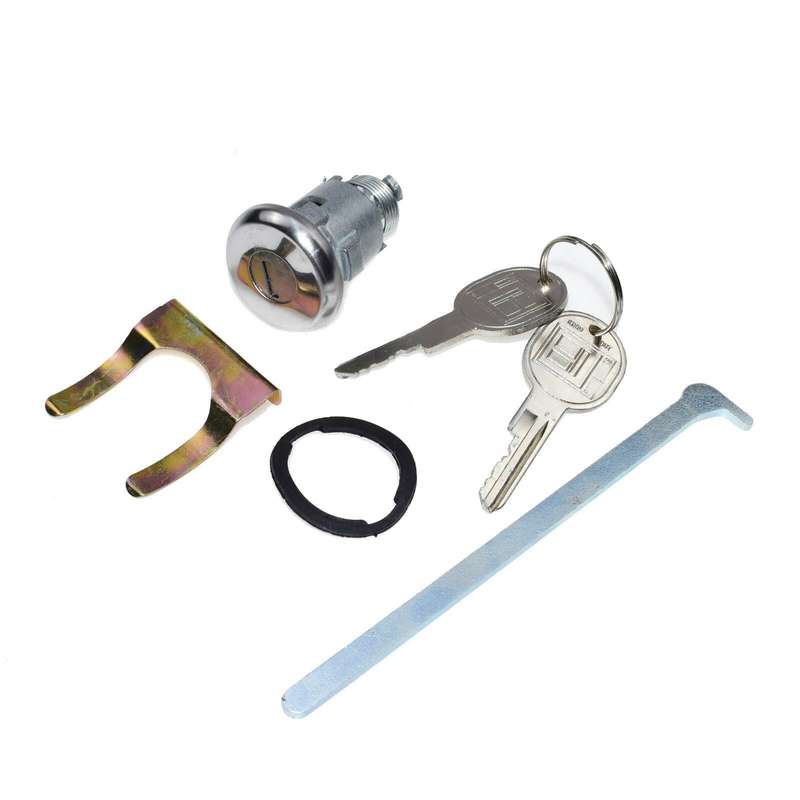 For 53-58 Chevy Corvette Passenger Car Trunk Lock Ribbed Cap Pear Head Key Set