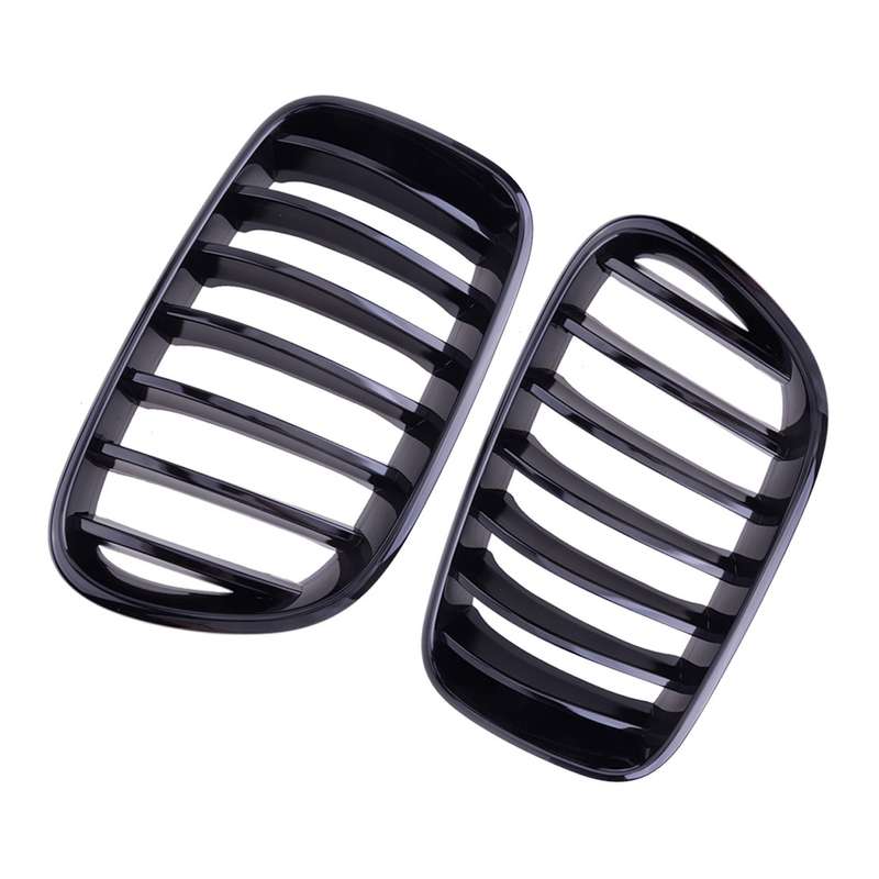 1Pair Black Front Bumper Kidney Grille Grill Fit for BMW F25 X3 2011-2014