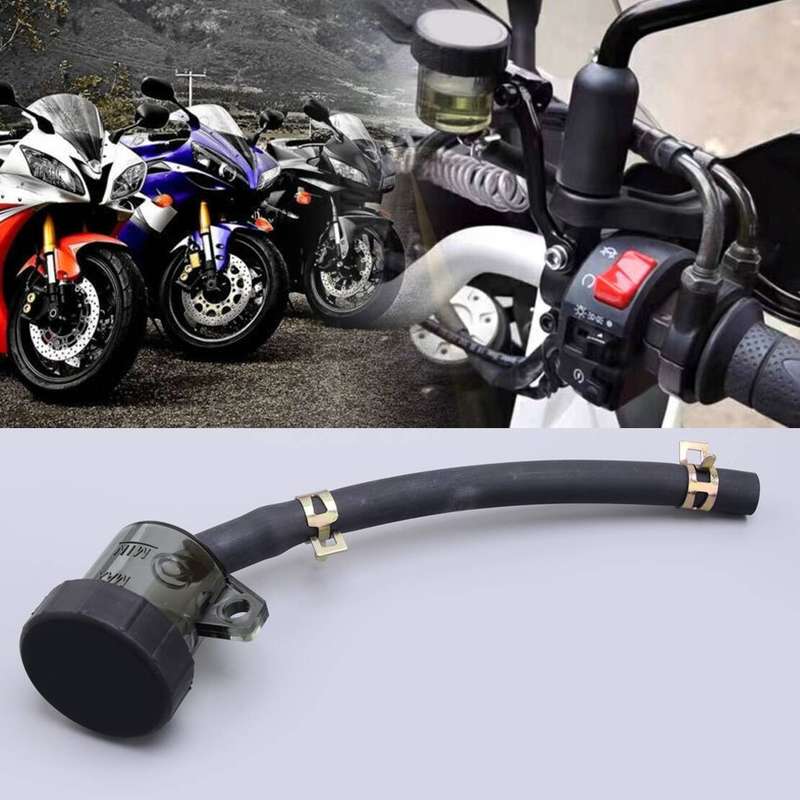 Universal Motorcycle Rear Brake Fluid Bottle Tank Master Cylinder Oil Reservoir,