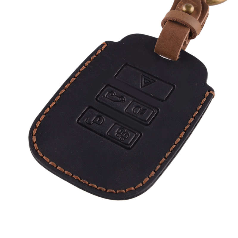 Leather Remote Key Fob Case Cover Holder Fit For Land Rover Range Rover Jaguar