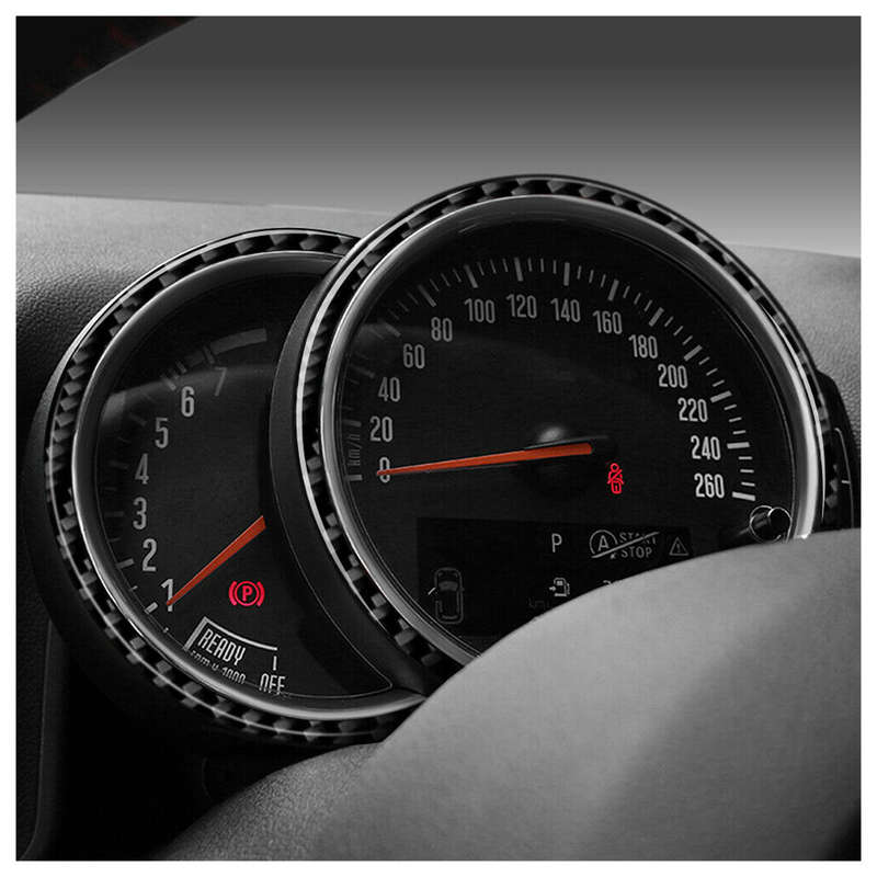 Carbon Fiber Gauge Speedometer Cover Trim Frame Fit for Mini Cooper F55 F56 14+