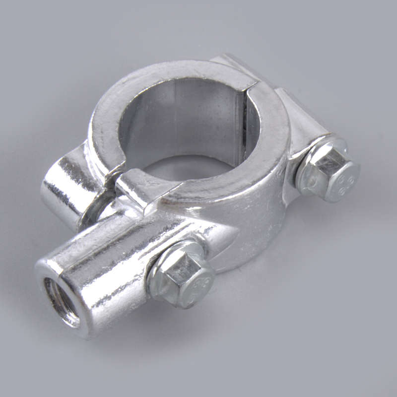 Silver 20mm-25mm Motorcycle HandleBar Side Mirror Thread Mount Holder Clamp