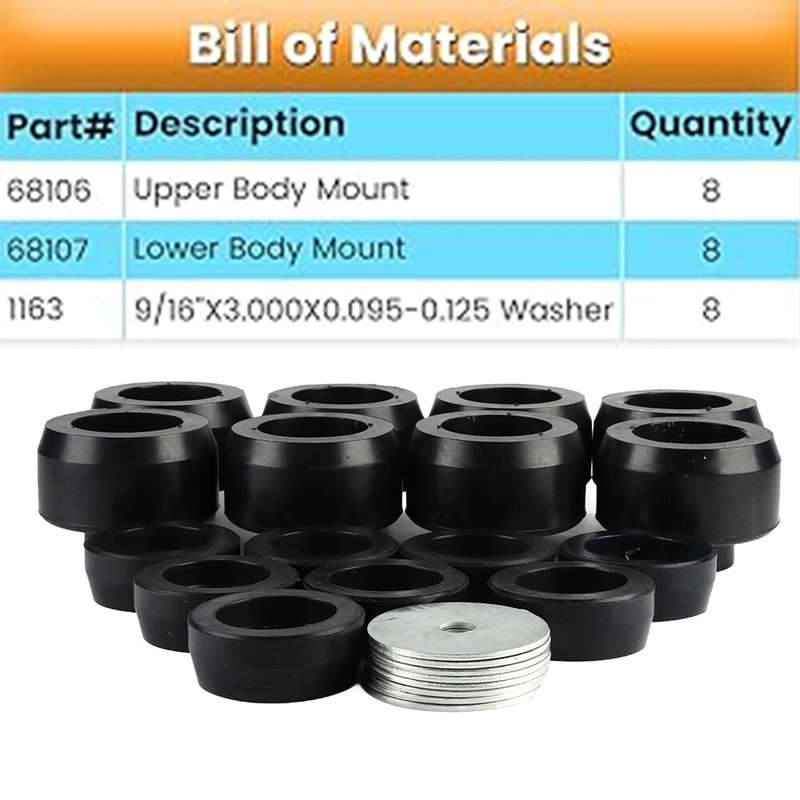 For Chevy Silverado 1500 1999-2014 GMC Sierra 7-141 Body Cab Mount Bushing Kit