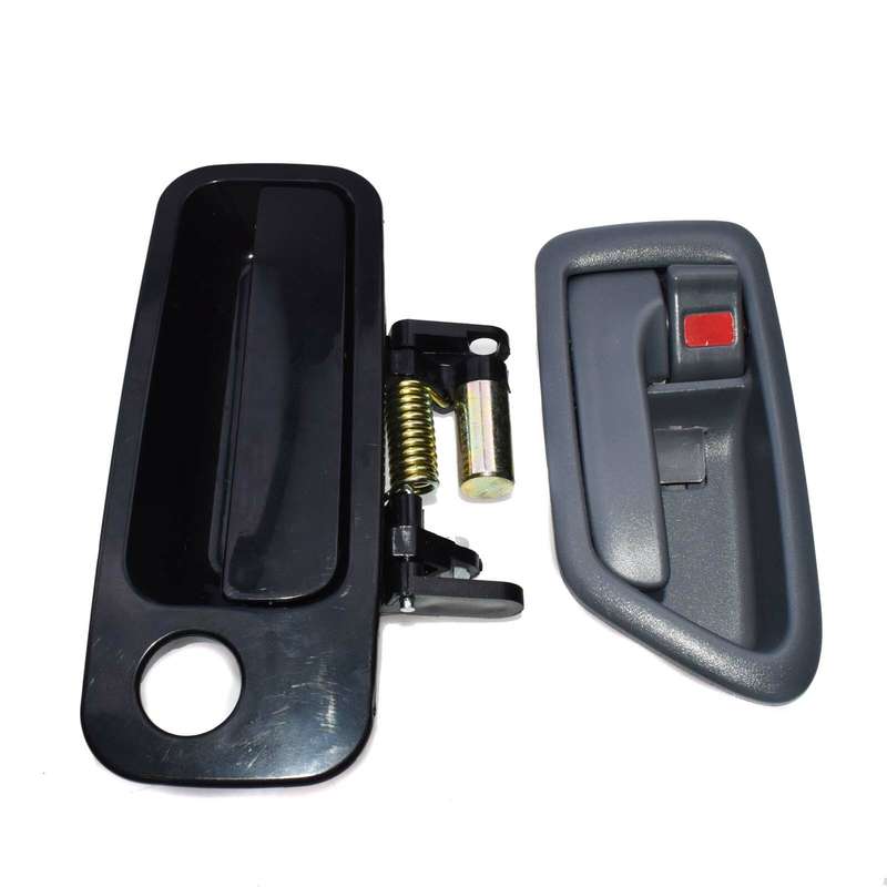 Black Front Left Outside & Gray Left Inside Door Handle For Toyota Camry 97-01