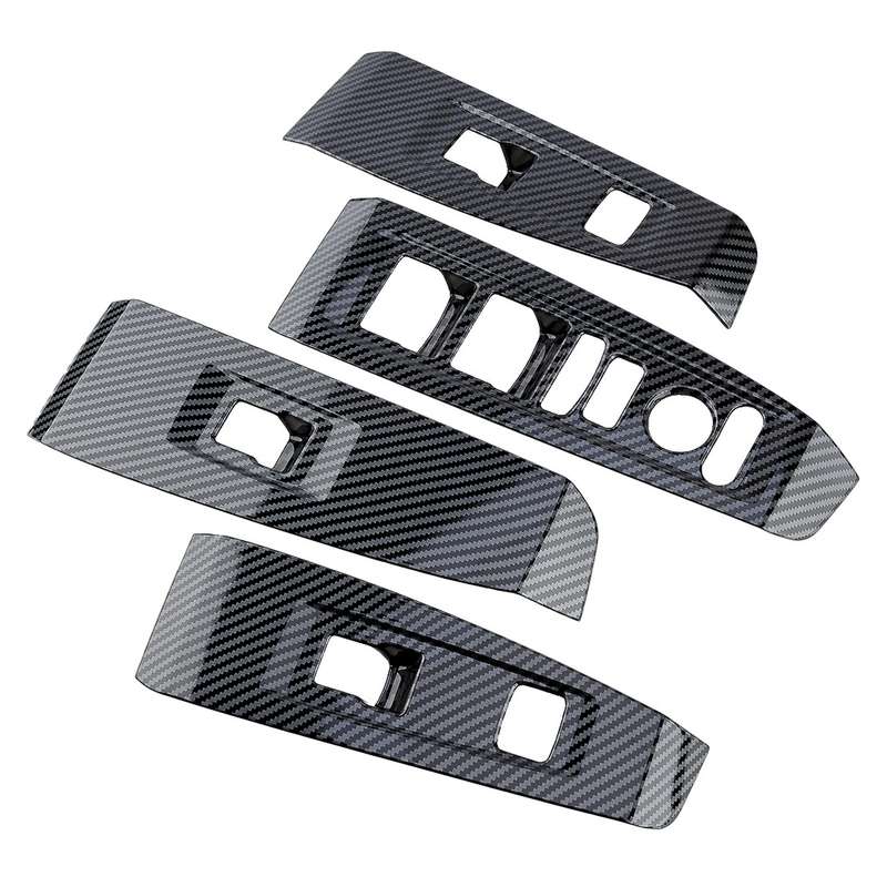 Carbon Fiber Style Window Lift Switch Panel Cover Trim Fit for Honda Accord