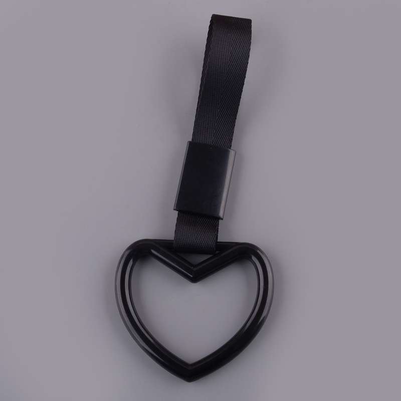 Black Heart Car Subway Ring Tow Hook Charm Drift Overhead Door Handle