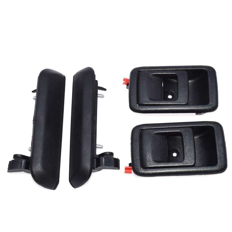 Black 4pcs Outside Inside Rear Left Right Door Handles For 95-98 Toyota Tercel