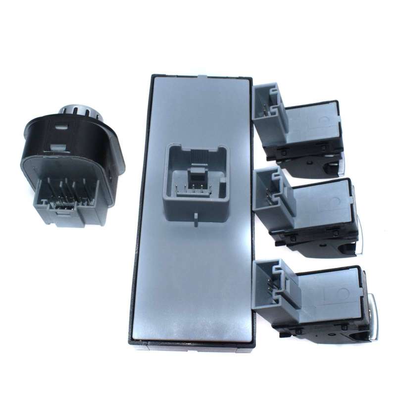 New Chrome Master Window Mirror Switch Set 5 For VW Jetta 3 Golf MK5 MK6 Passat