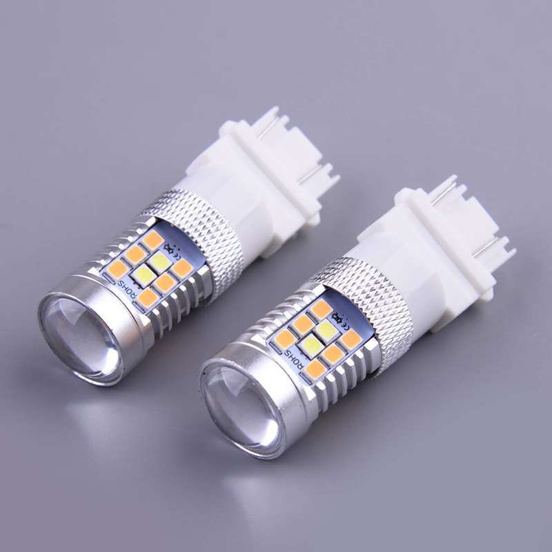 2pcs 3157 4157 Switchback White/Amber LED Turn Signal Light Bulbs Fit For Tundra