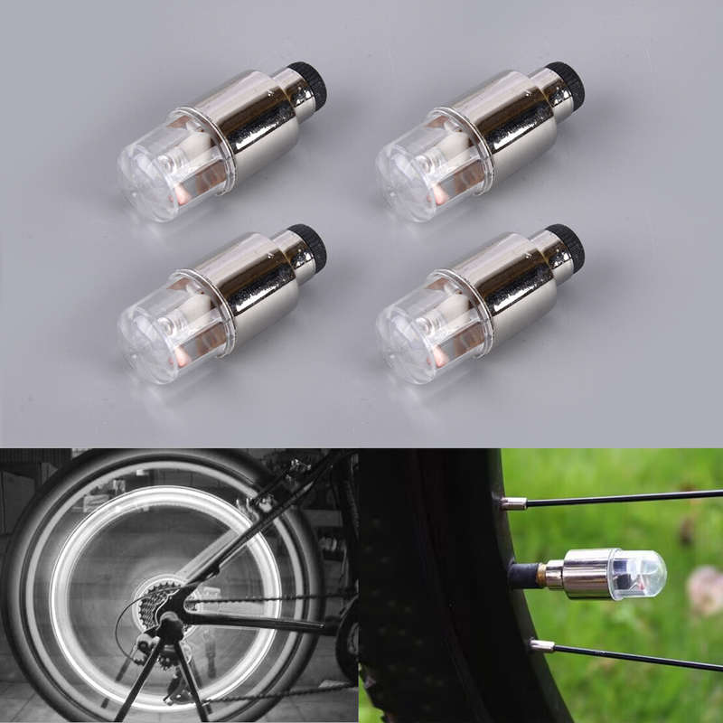4pcs Car Motorcycle Wheel Tire Tyre Air Valve Stem Cap Cover White Light Caps