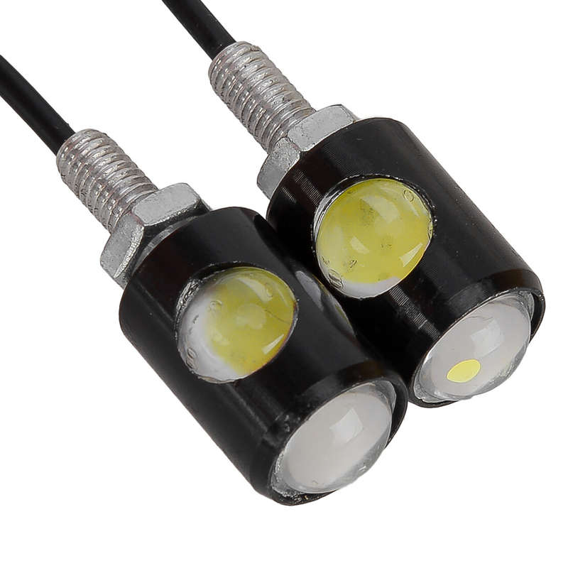 1Pair Mini White LED Motorcycle Turn Signal Light Indicator Blinker Lamp ok