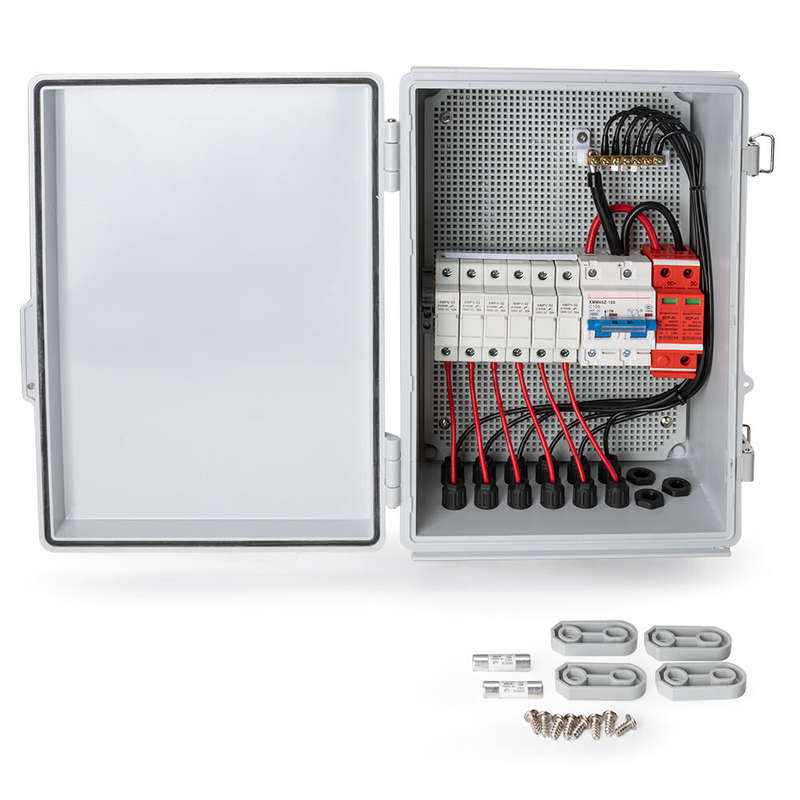 6 String Solar PV Combiner Box 63A Circuit Breaker Combiner Box for Solar Panels