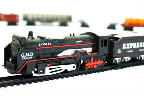 Small size RAIL KING Classical Train Toy Set Locomotive with Light Track Battery Operated