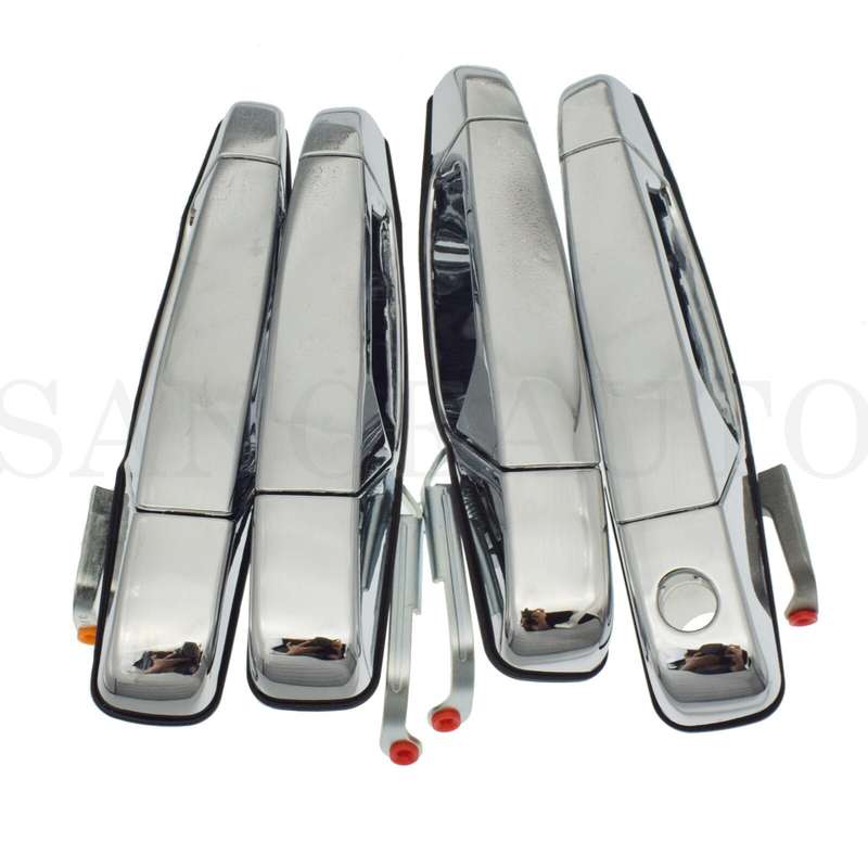 Chrome Outside Door Handle For 2007-2013 Chevy Tahoe GMC Yukon Sierra Front Rear