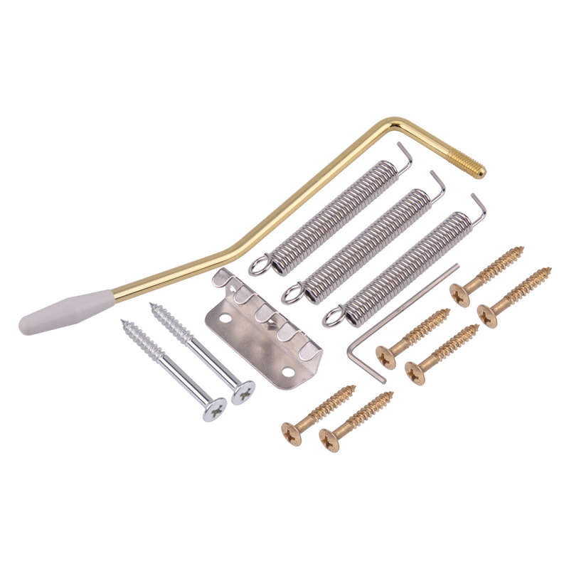 6 String Roller Saddle Tremolo Bridge w/ Bar Fit For Strat Electric Guitar Gold