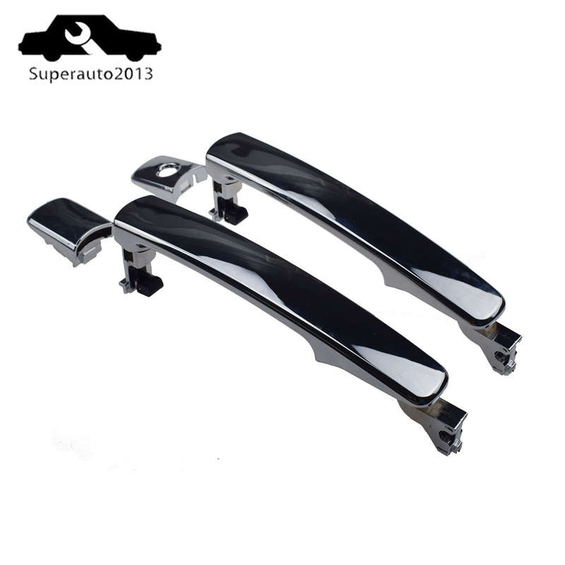 2X Exterior Door Handle Front Left & Right Side Chrome For Nissan Rogue 2008-15