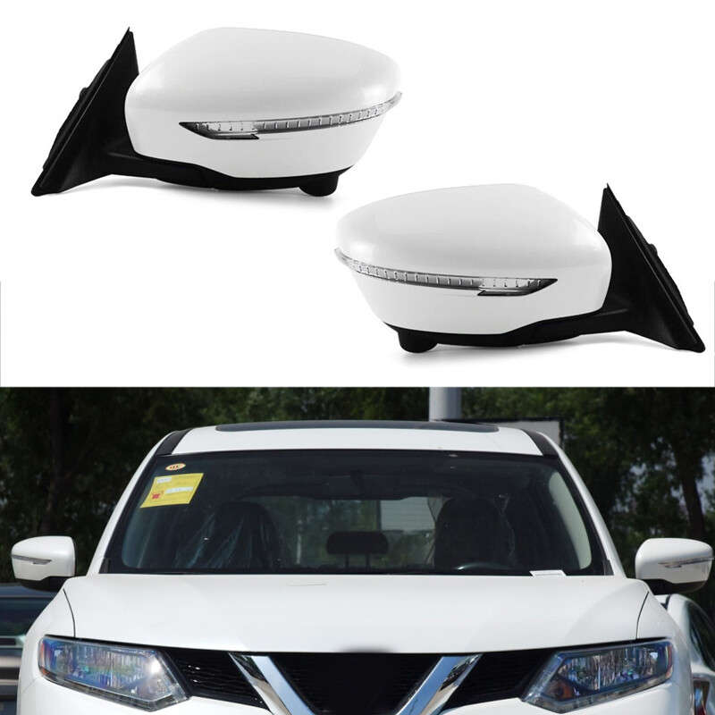 1pair Side View Mirror with Turn Signal Fit For Nissan Rogue Camera Heated Power