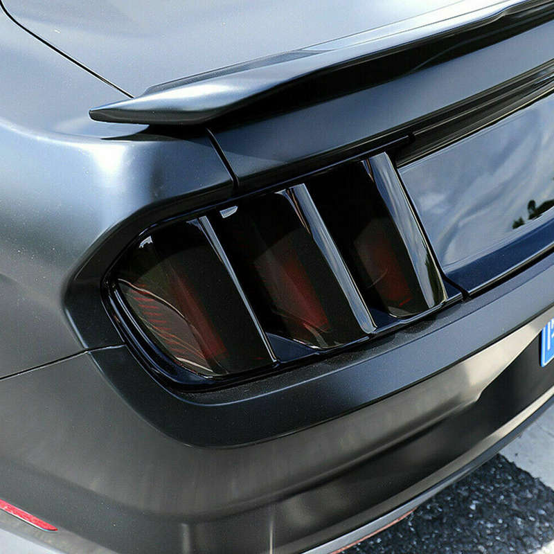 6pcs Smoked Black Tail Light Lamp Cover Guard Trim Fit For Ford Mustang 2015-17