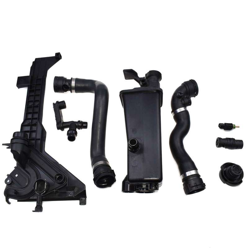 8PCS Expansion Tank Cap Mounting Plate Connector Thermostat Hose Sensor for E46