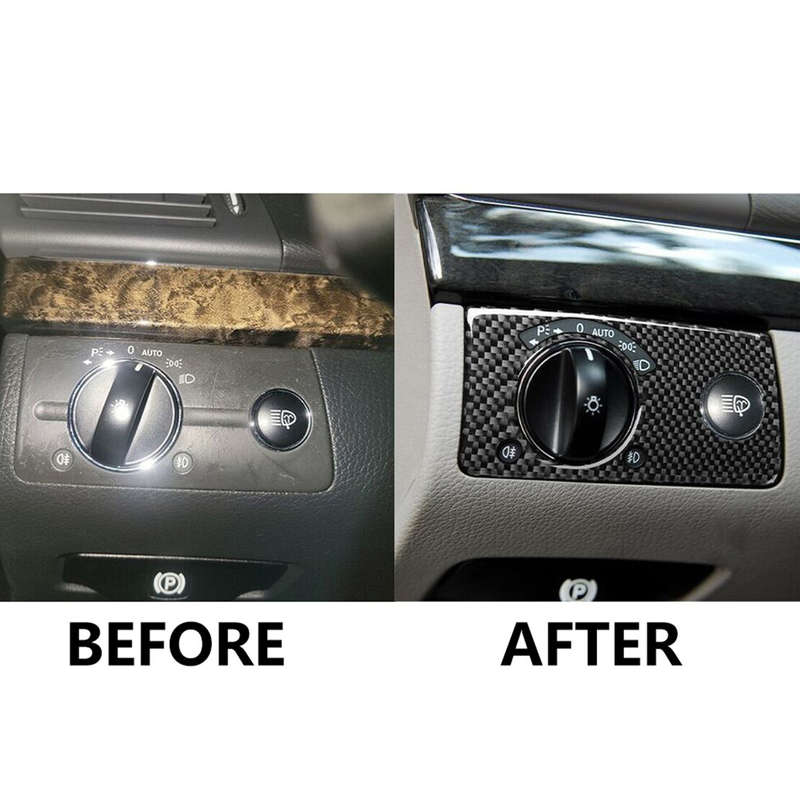 Car Headlight Switch Knob Frame Trim Cover Fit For Benz E-class W211 03-09