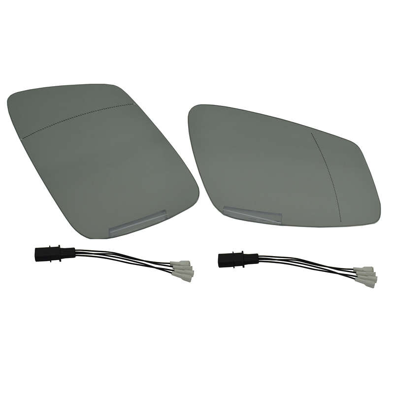 2X Mirror Glass Left Right Heated W/Wire 4Pins For BMW 5 6 7 E60 F10 F18 GT F07