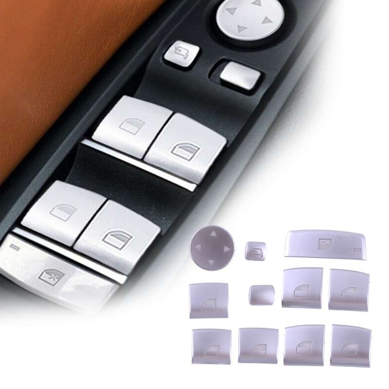 11x Window Lift Switch Sequin Covers Trim Fit For BMW 5 Series F10 F18 11-17