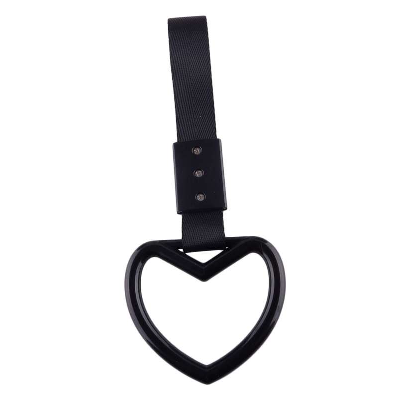 Black Heart Car Subway Ring Tow Hook Charm Drift Overhead Door Handle