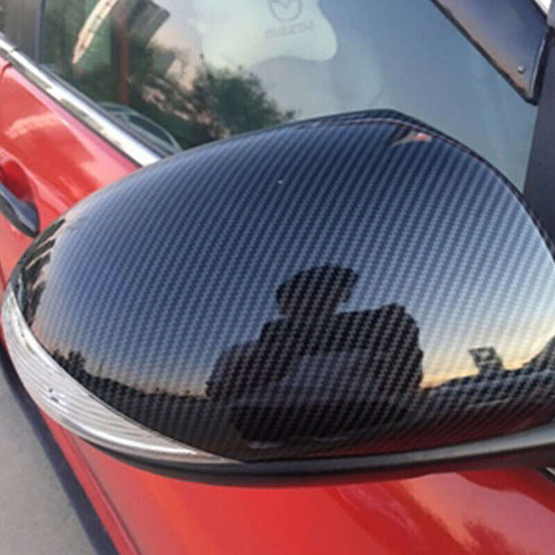 1pair Carbon Fiber Look Side Rearview Mirror Cover Cap Fit For Mazda 3 6