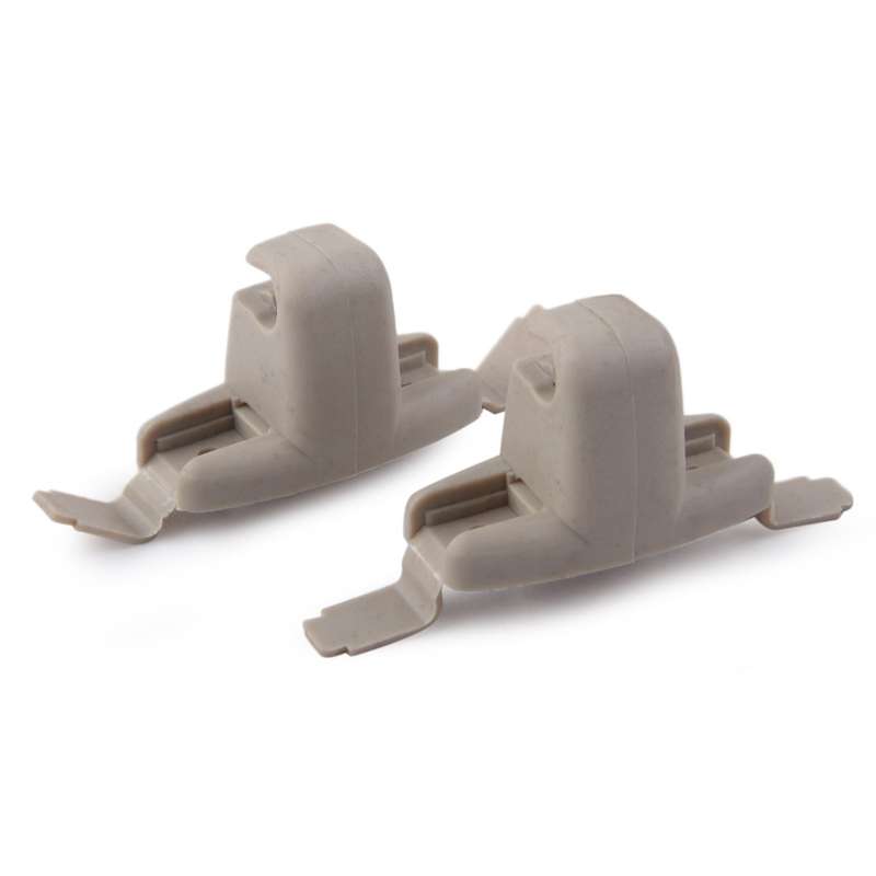 2x Beige/Grey Sun Visor Clip Set Fit For BMW E46 M3 323Ci 328Ci 325xi 323i 330xi