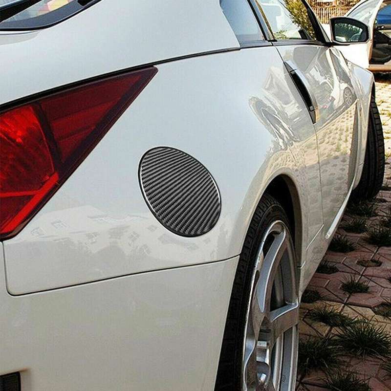 Carbon Fiber Fuel Door Gas Tank Cap Cover Trim Fit For Nissan 350Z 2003-2008 ct