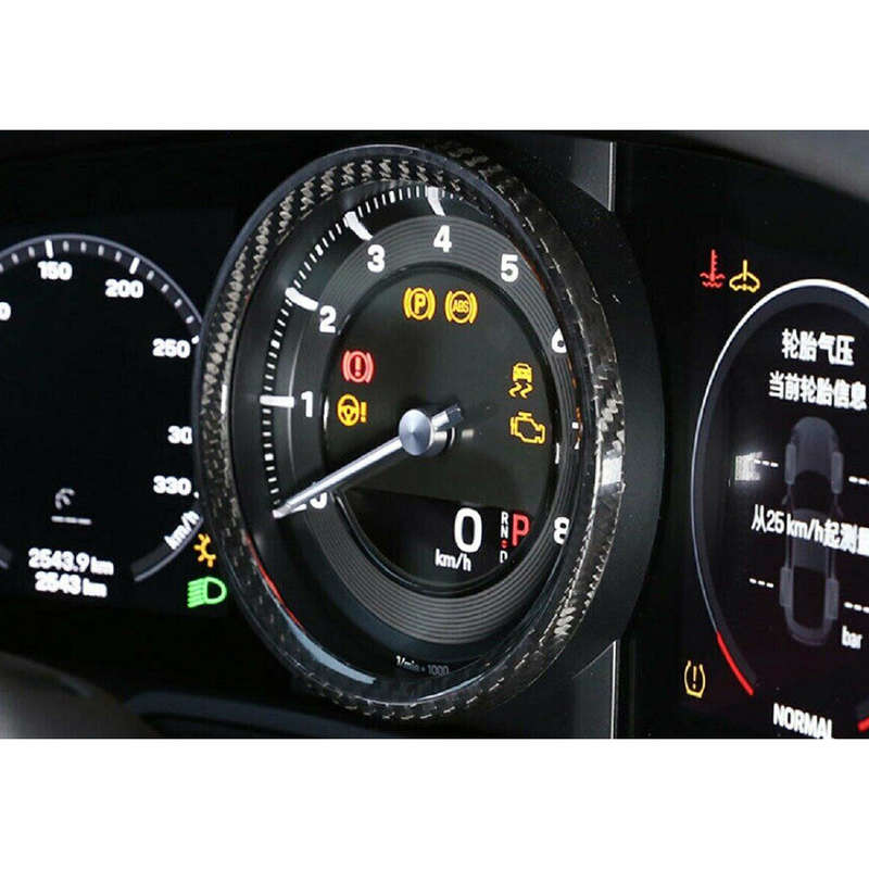 Carbon Fiber Center Dash Meter Ring Trim Cover Fit for Porsche 911 992 2019-2022
