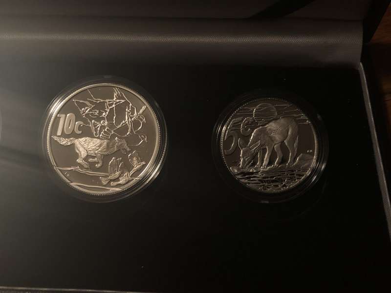 2006 Prestige Black Backed Jackal FOUR coin Proof Silver set (3,75 ounces) in imbuia box Ltd mintage