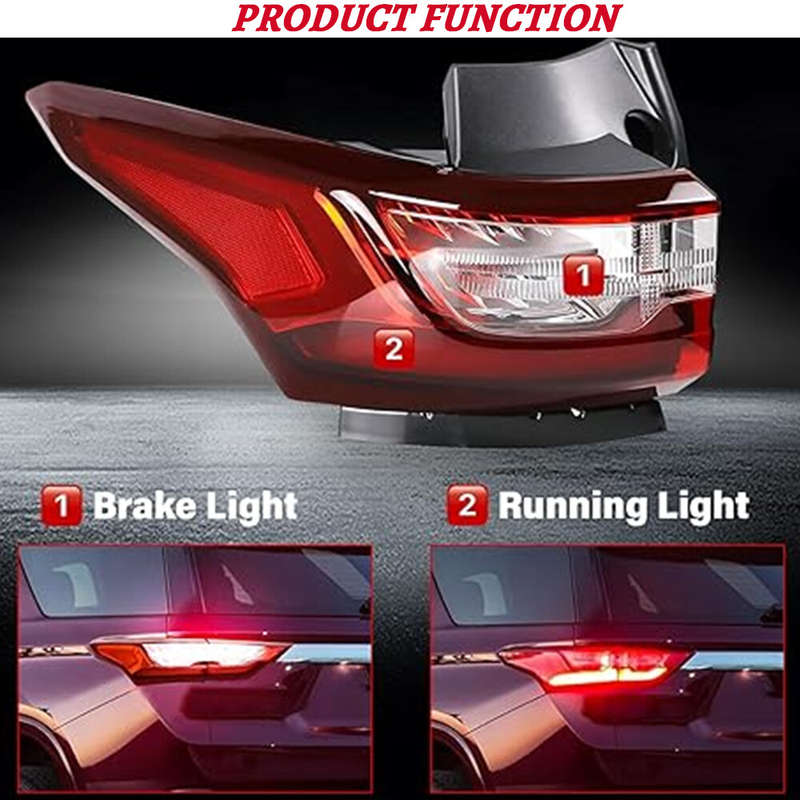 2X Left Right Side For 2018-21 Chevy Traverse LED Tail Lights Brake Lamps Outer
