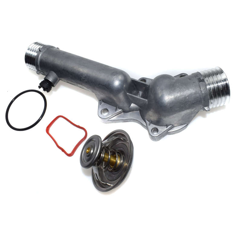 For BMW E39 528i ALUMINUM Thermostat Housing Cover W/ THERMOSTAT 97 98 NEW