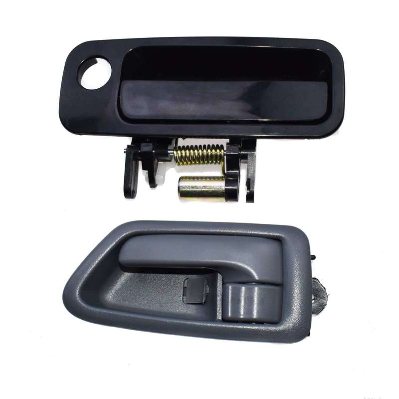 Black Front Left Outside & Gray Left Inside Door Handle For Toyota Camry 97-01