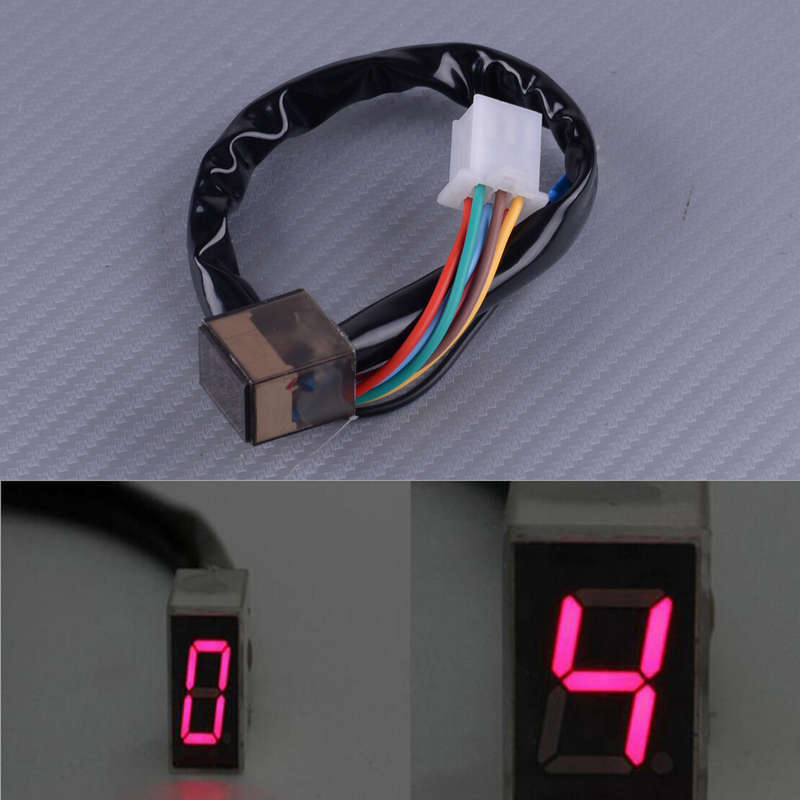 LED Universal Digital Gear Indicator Motorcycle Display Shift Lever Sensor New