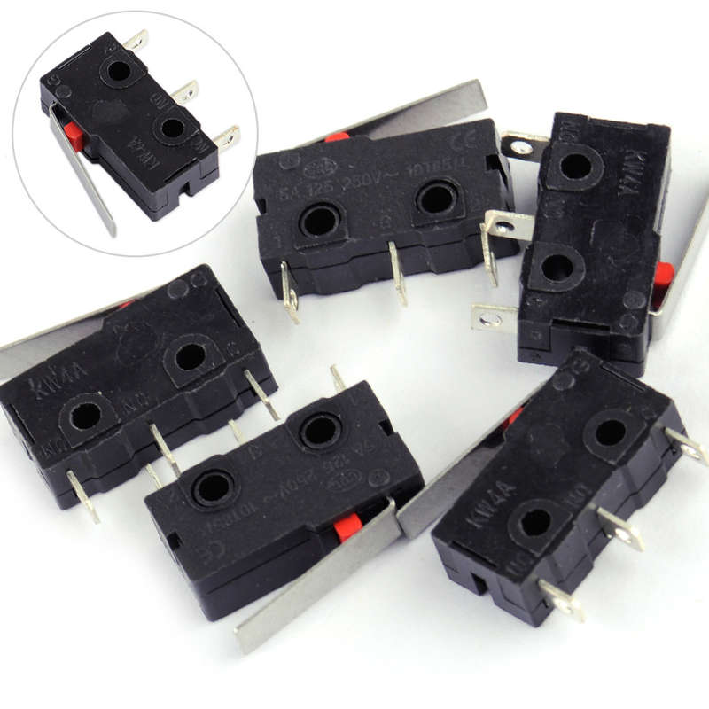 5x Momentary Micro Limit Switch 125V 5A KW4-3Z-3 Fit for Mill CNC Hinge Lever