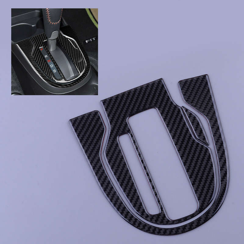 Carbon Fiber Gear Shift Panel Cover Trim Fit For Honda FIT JAZZ 2014-2018